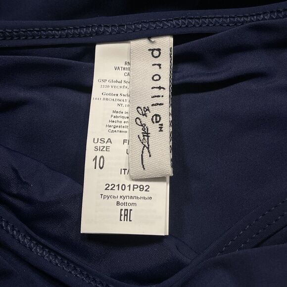 Profile by Gottex Palm Springs SZ 10 Swim Skirt Side Slit Ruffled UPF 50+ Blue - Picture 5 of 12